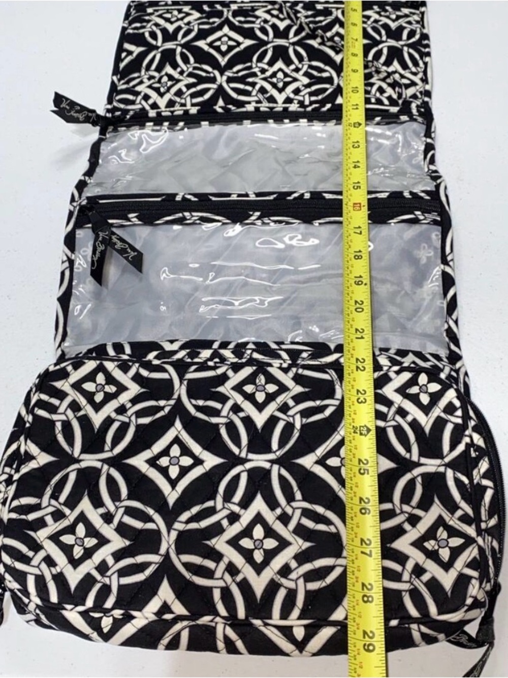 Vera Bradley Black & White Quilted Travel Toiletry bag - Picture 4 of 5